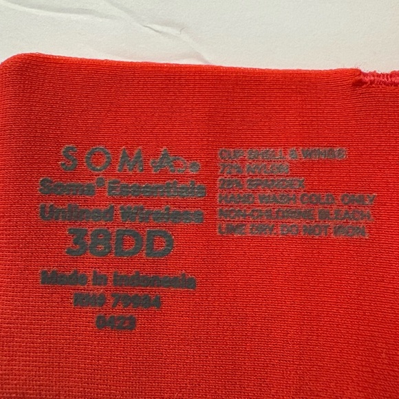 Soma Essentials Red Intimate Bra for Comfort and Elegance. No Padding, No Wire. - Picture 11 of 12